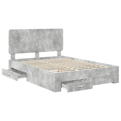 Struttura del letto con testiera Grigio cemento 150 x 200 cm | homemem39