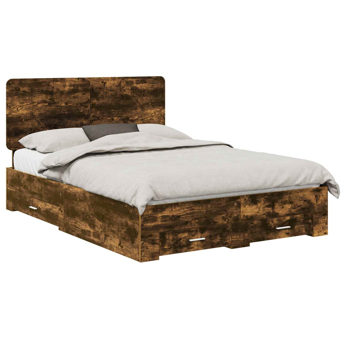 Struttura del letto Rovere fumé 150 x 200 cm Legno multistrato | homemem39