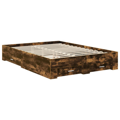Struttura del letto Rovere fumé 150 x 200 cm Legno multistrato | homemem39
