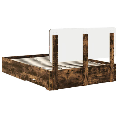 Struttura del letto Rovere fumé 150 x 200 cm Legno multistrato | homemem39