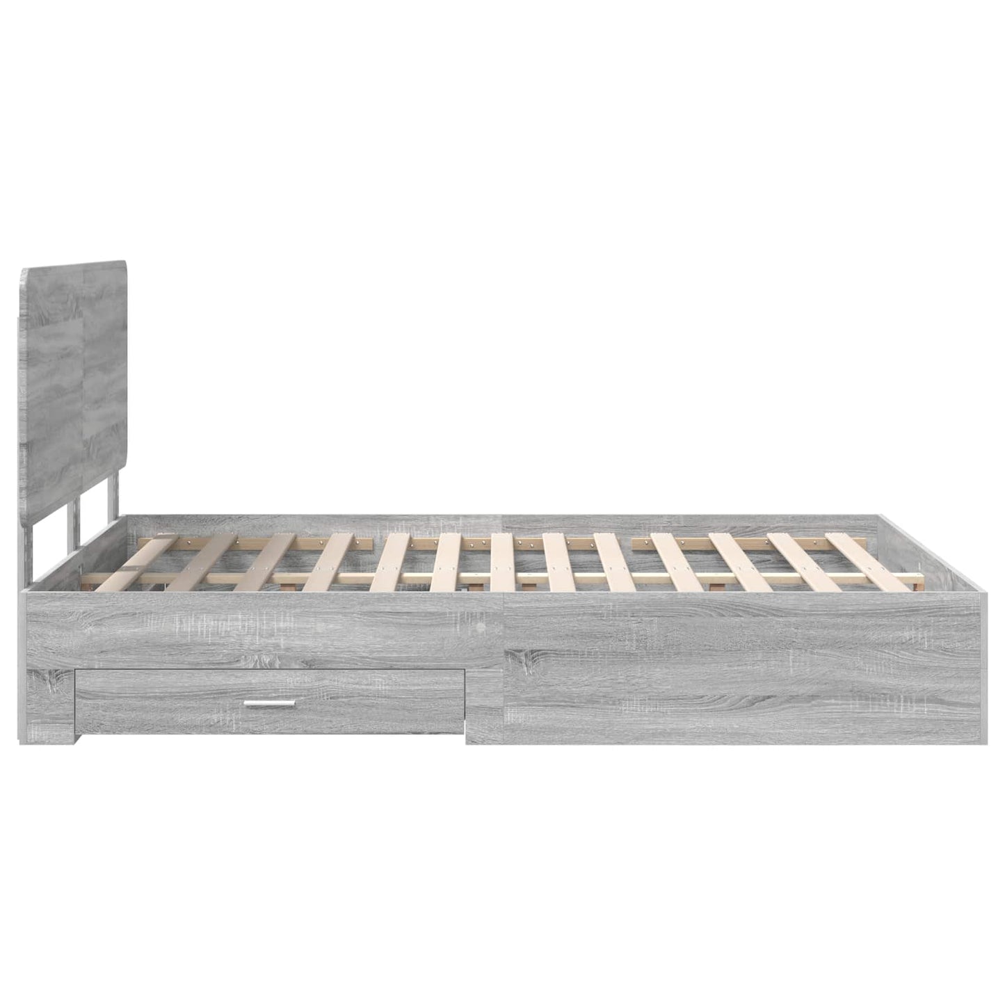 Struttura del letto con testiera Grigio Sonoma 150 x 200 cm | homemem39