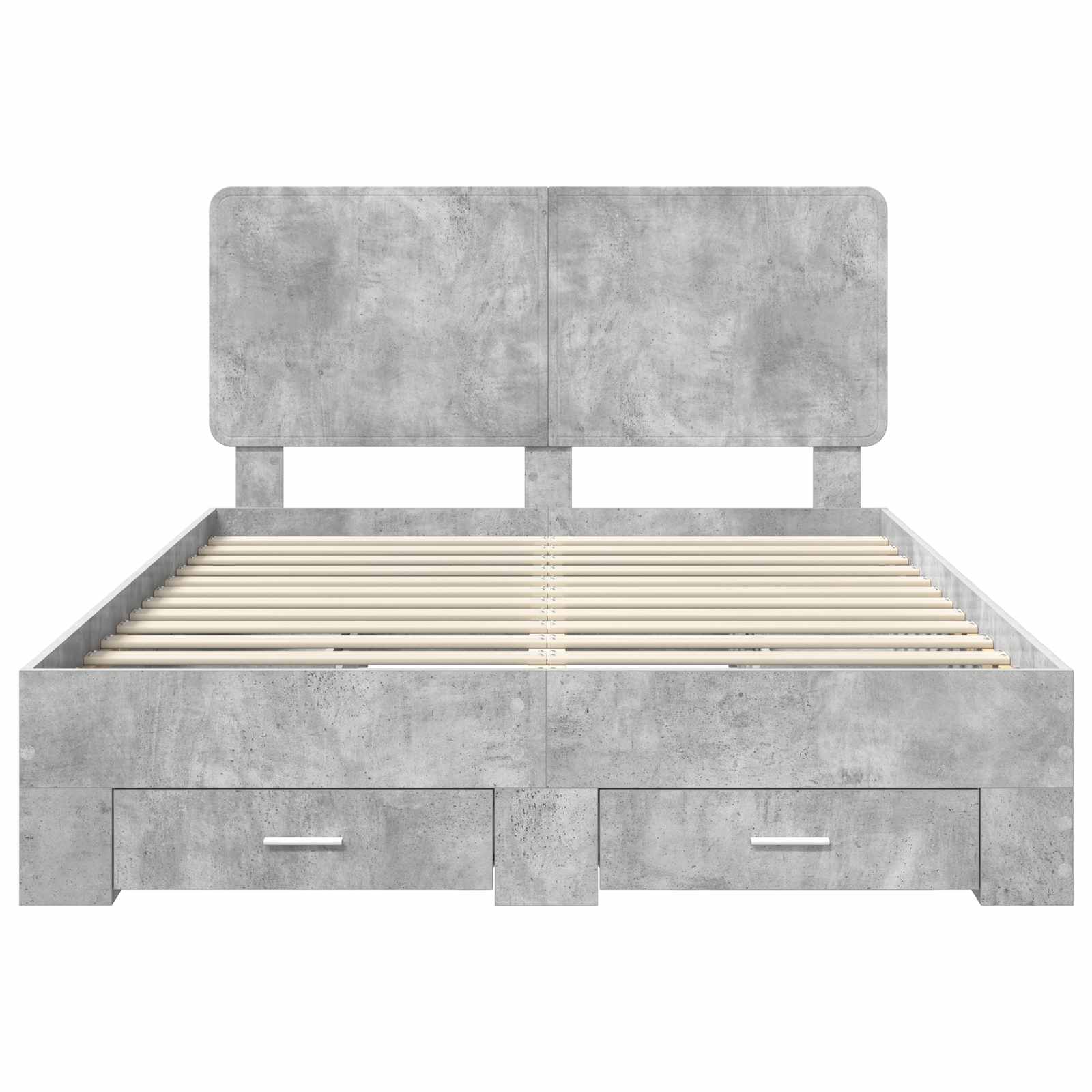 Struttura del letto con testiera Grigio cemento 140 x 200 cm | homemem39