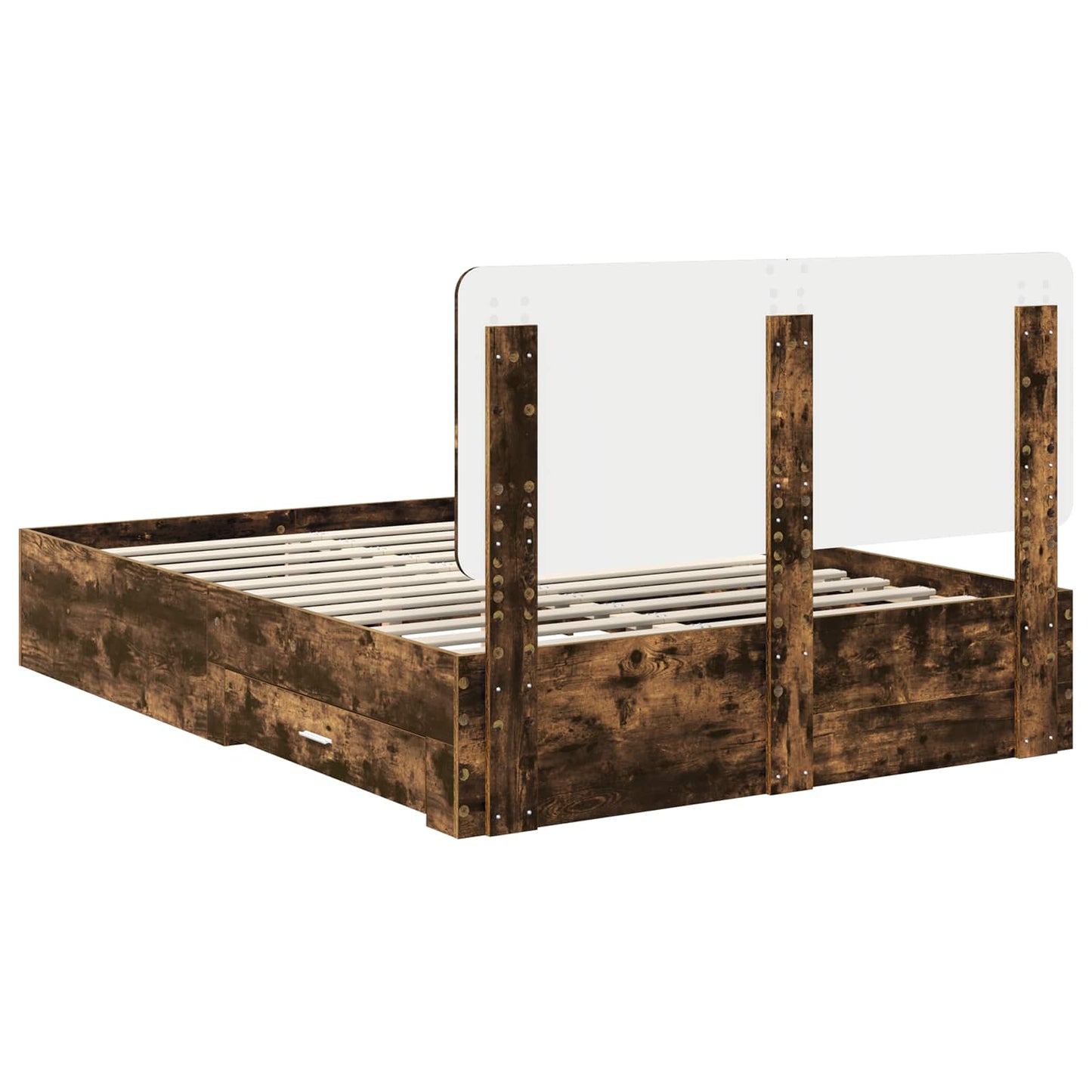 Struttura del letto Rovere fumé 140 x 200 cm Legno multistrato | homemem39