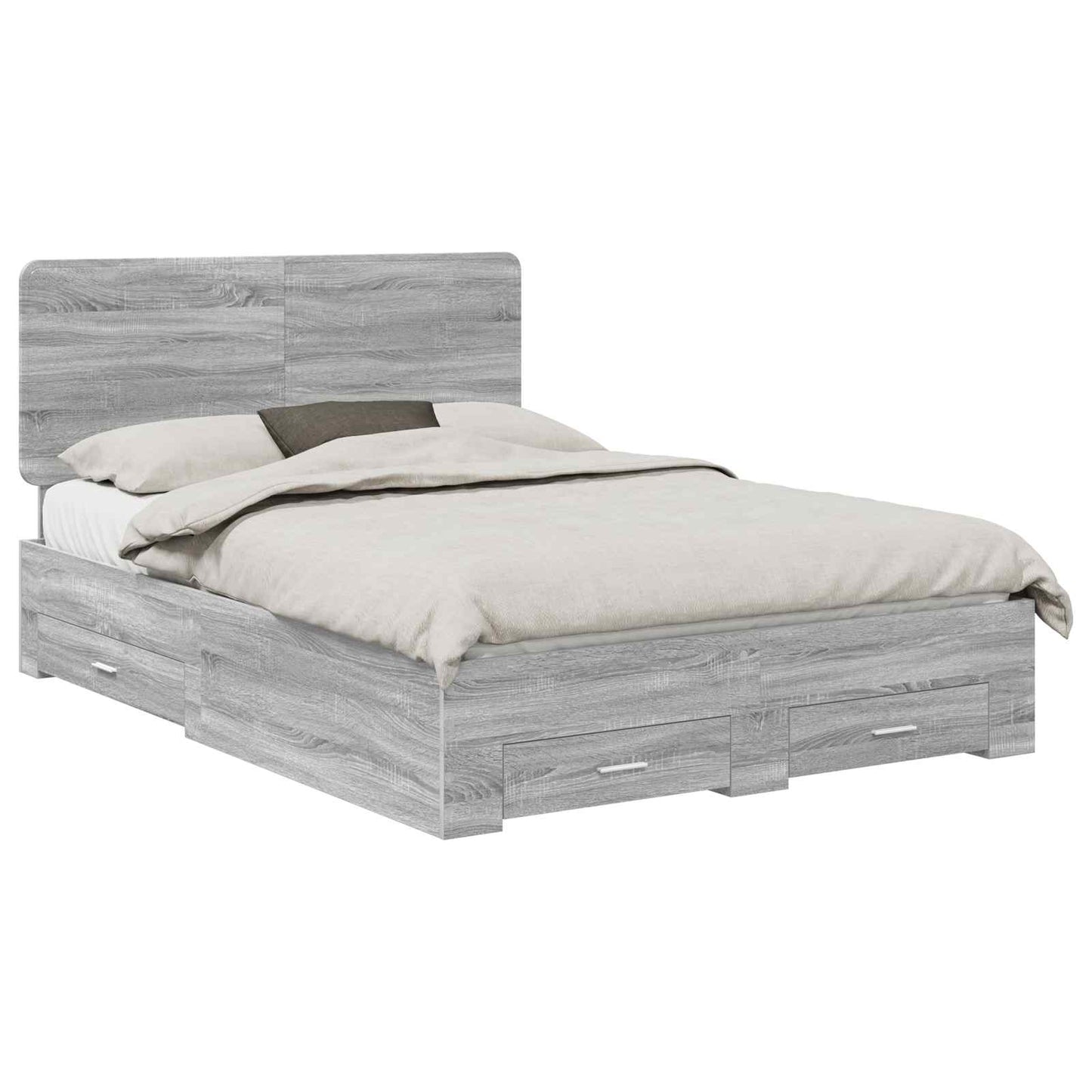 Struttura del letto con testiera Grigio Sonoma 140 x 200 cm | homemem39