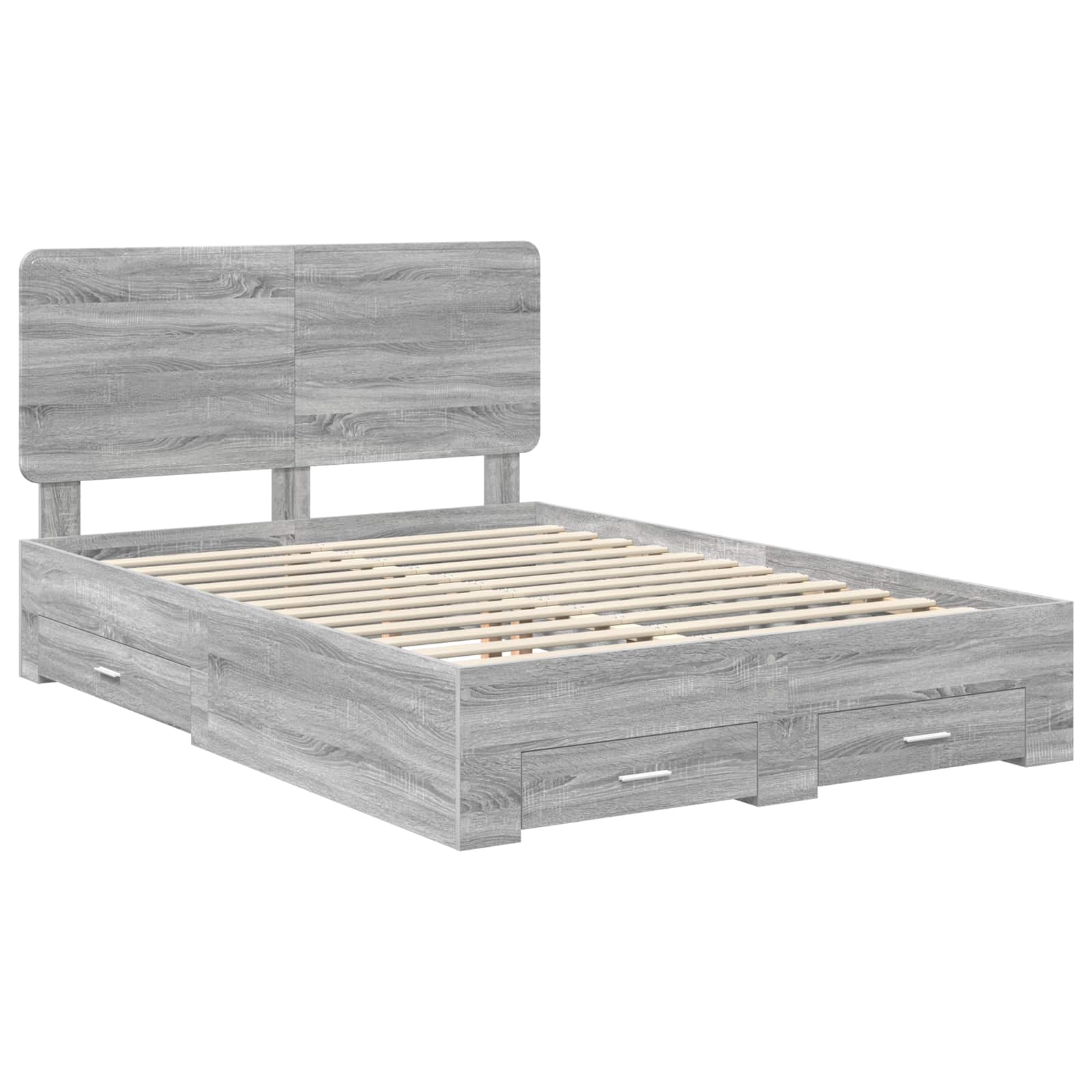 Struttura del letto con testiera Grigio Sonoma 140 x 200 cm | homemem39