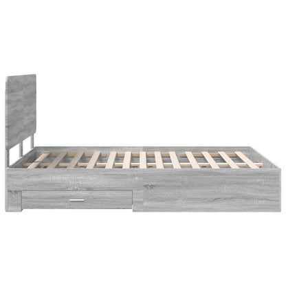 Struttura del letto con testiera Grigio Sonoma 140 x 200 cm | homemem39