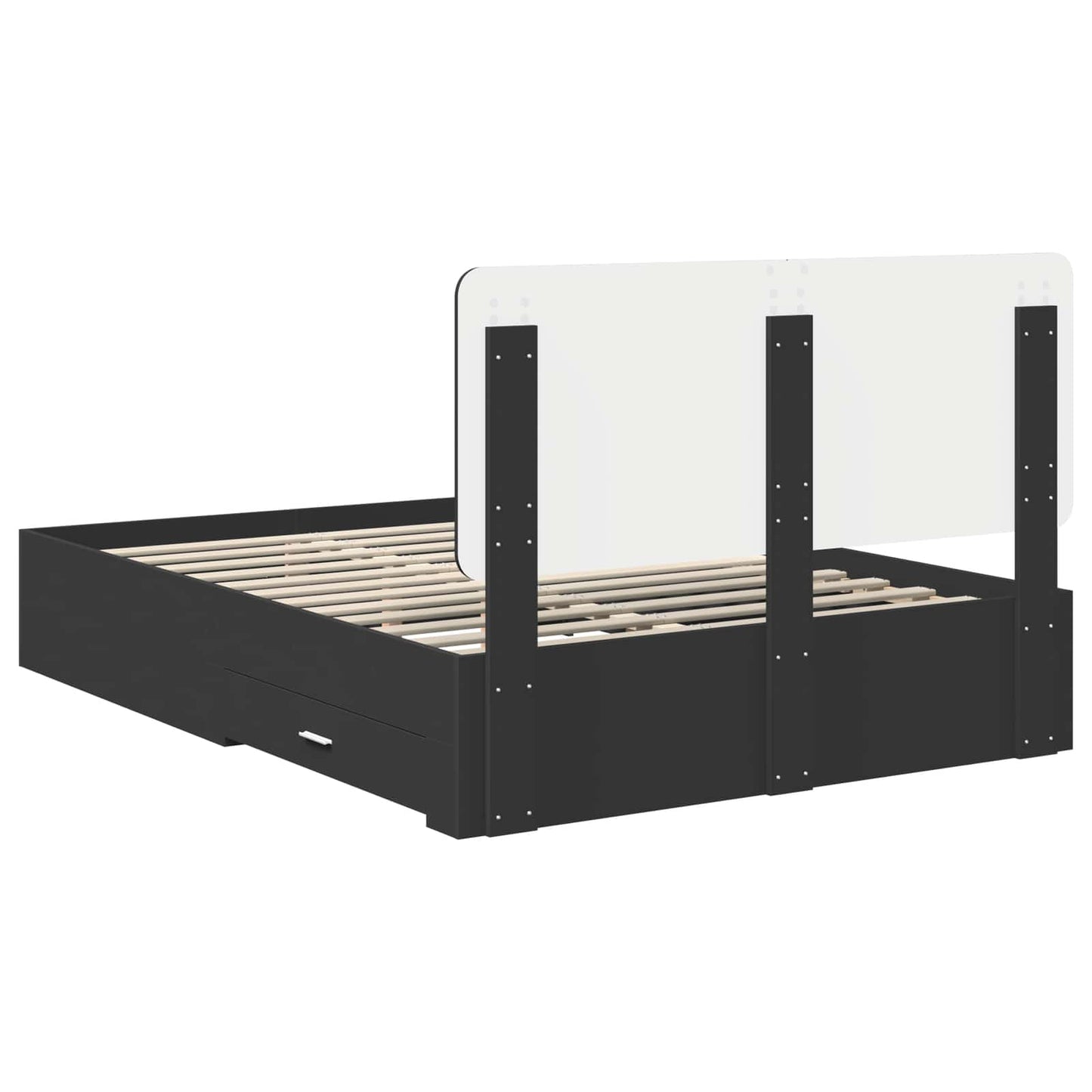 Struttura del letto Nero 140 x 190 cm Legno multistrato | homemem39