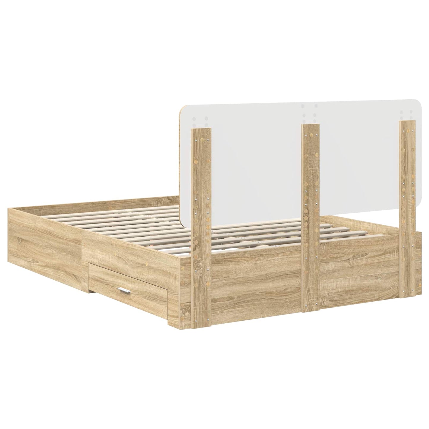 Struttura del letto con testiera Rovere Sonoma 140 x 190 cm | homemem39