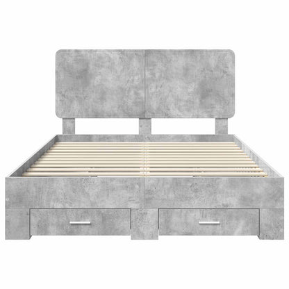 Struttura del letto con testiera Grigio cemento 140 x 190 cm | homemem39
