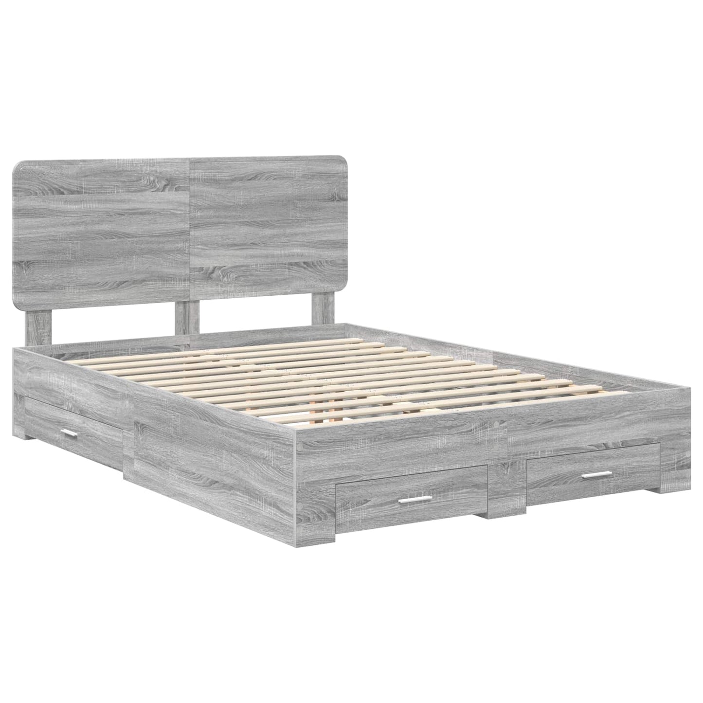 Struttura del letto con testiera Grigio Sonoma 140 x 190 cm | homemem39