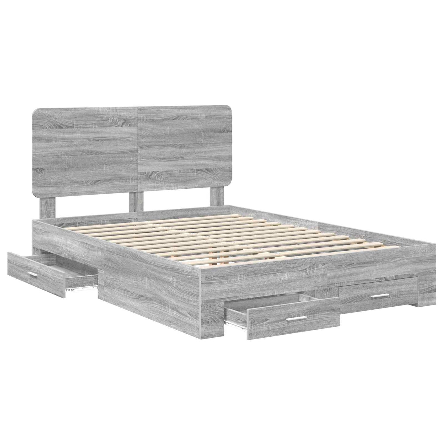 Struttura del letto con testiera Grigio Sonoma 140 x 190 cm | homemem39