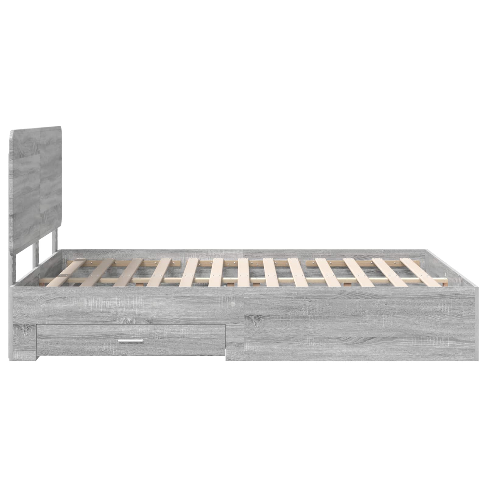 Struttura del letto con testiera Grigio Sonoma 140 x 190 cm | homemem39