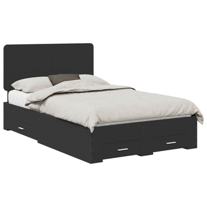 Struttura del letto Nero 135 x 190 cm Legno multistrato | homemem39