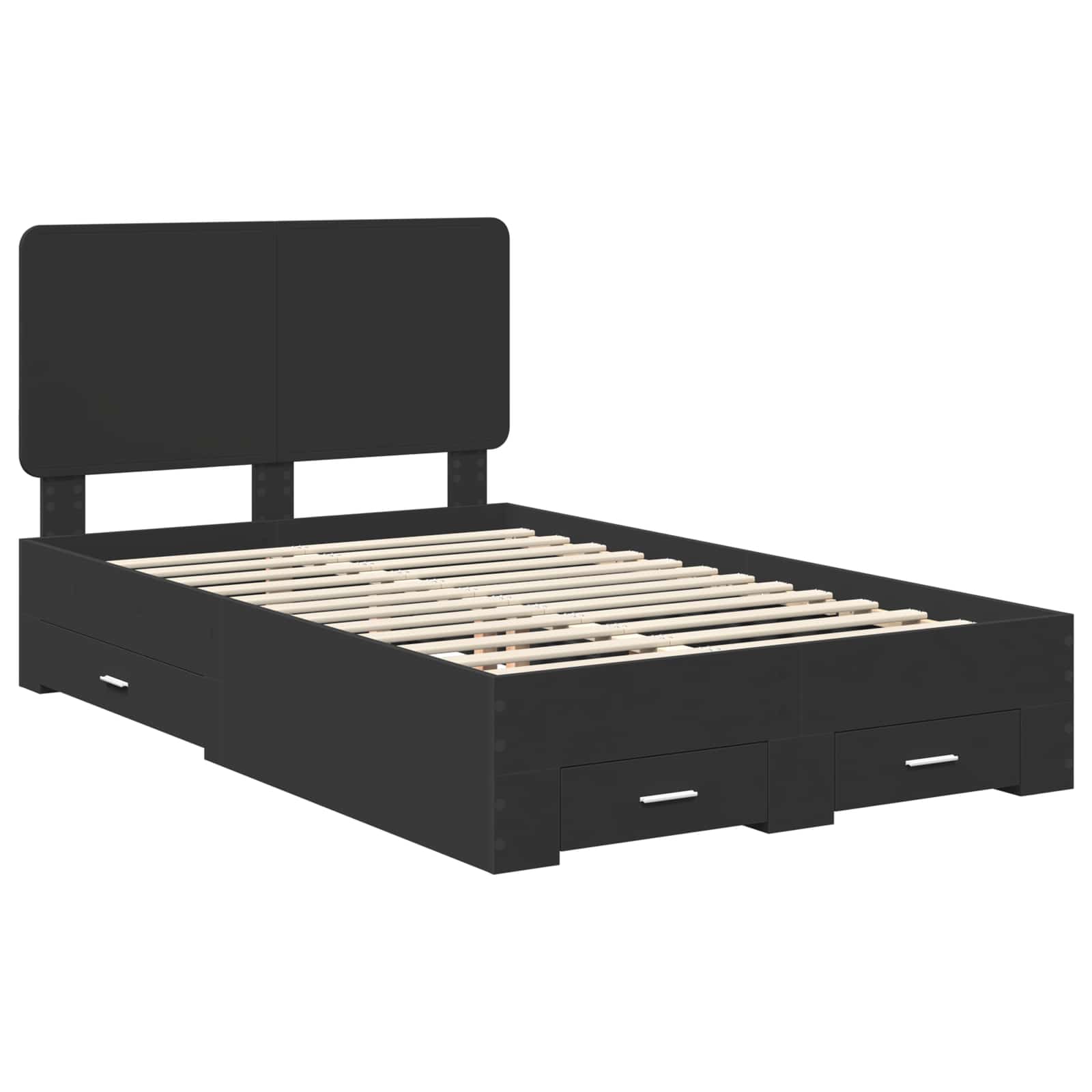 Struttura del letto Nero 135 x 190 cm Legno multistrato | homemem39