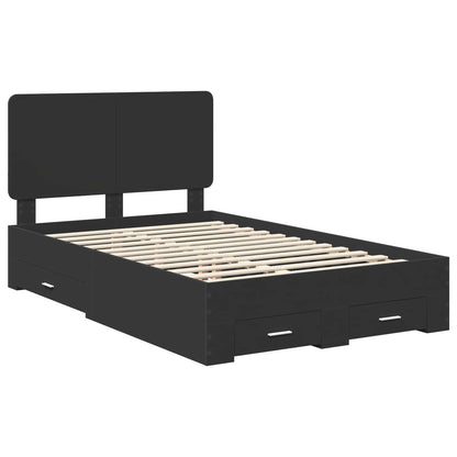 Struttura del letto Nero 135 x 190 cm Legno multistrato | homemem39