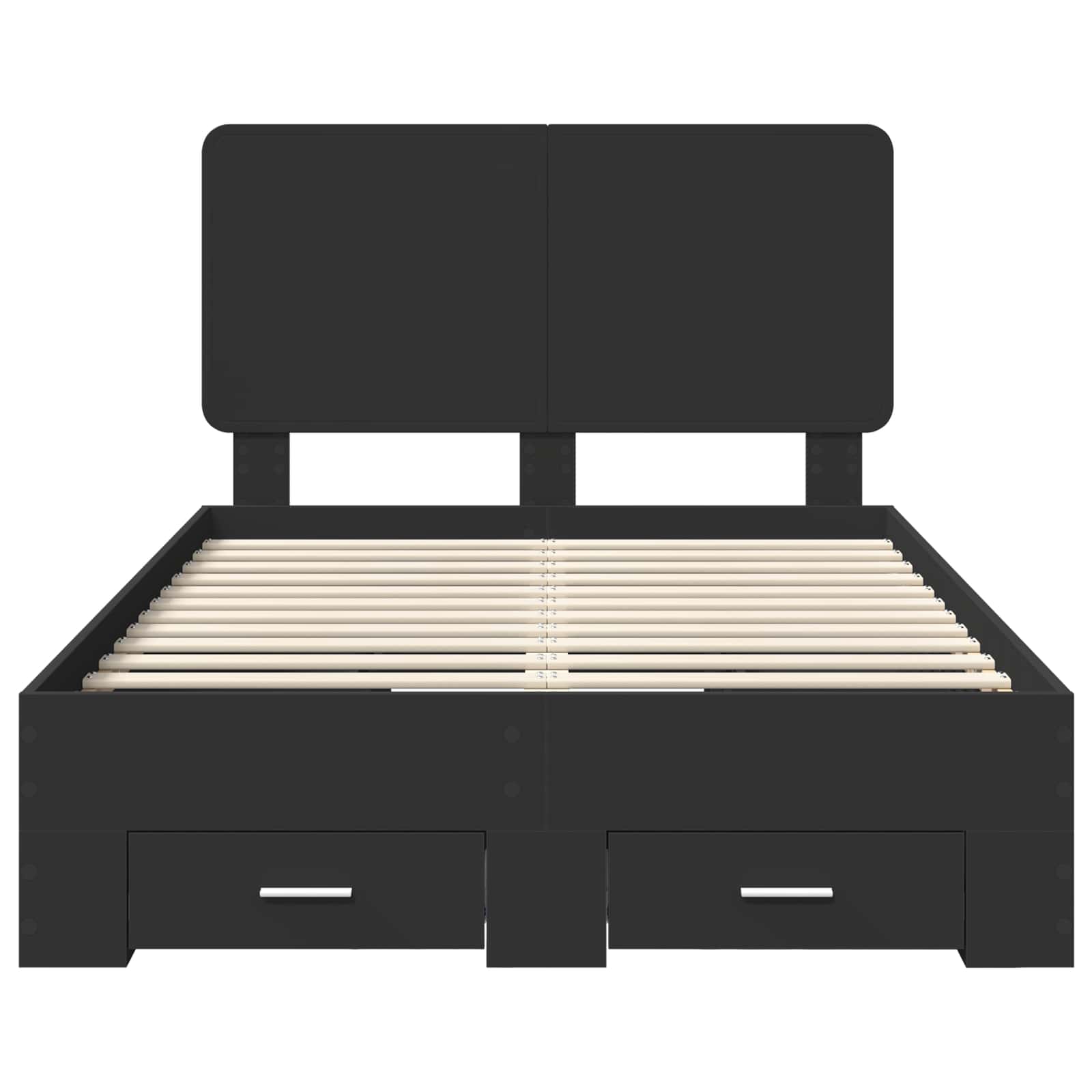 Struttura del letto Nero 135 x 190 cm Legno multistrato | homemem39
