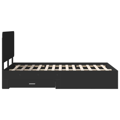 Struttura del letto Nero 135 x 190 cm Legno multistrato | homemem39