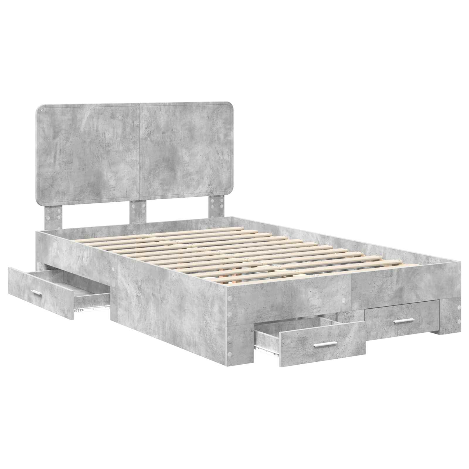 Struttura del letto con testiera Grigio cemento 135 x 190 cm | homemem39