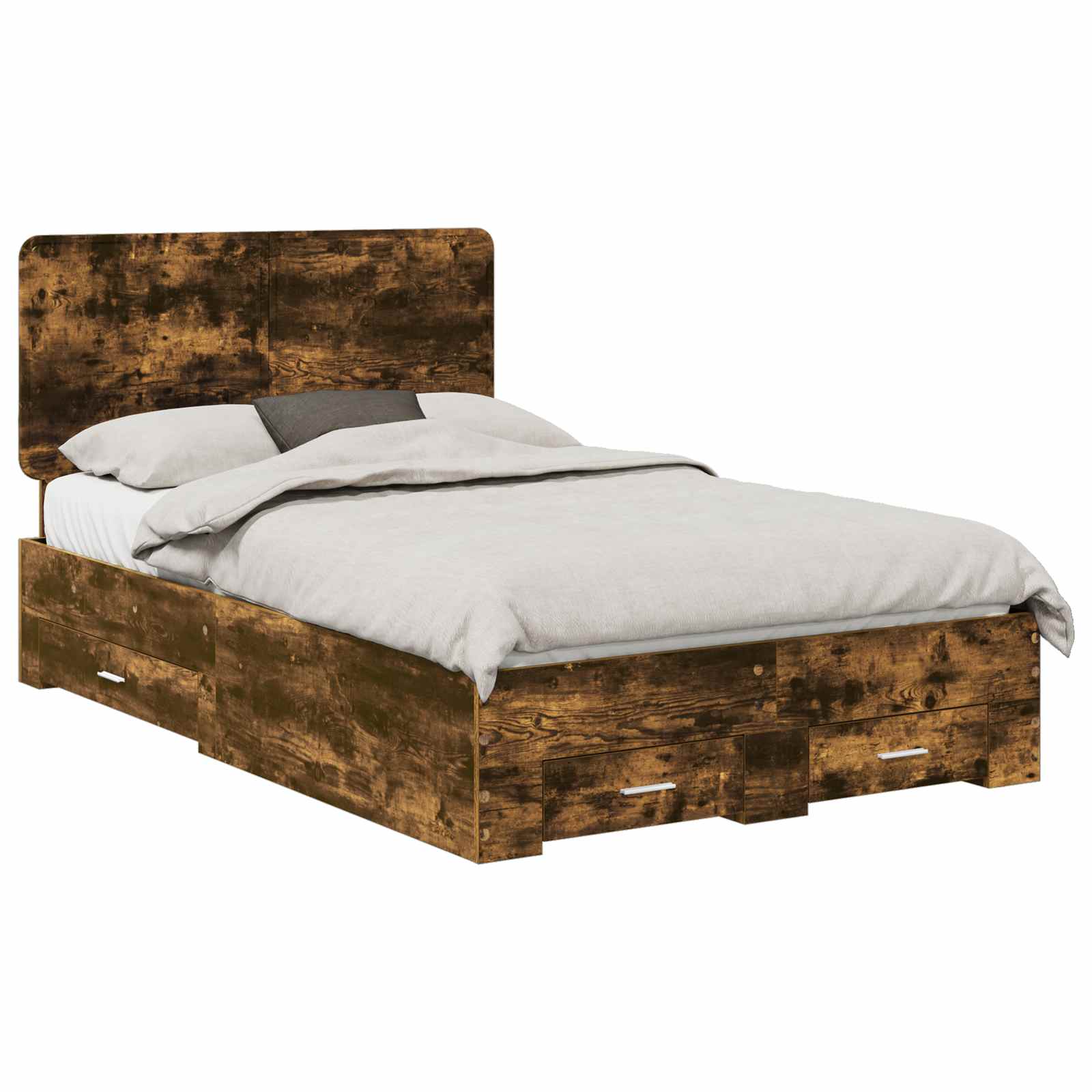 Struttura del letto Rovere fumé 135 x 190 cm Legno multistrato | homemem39
