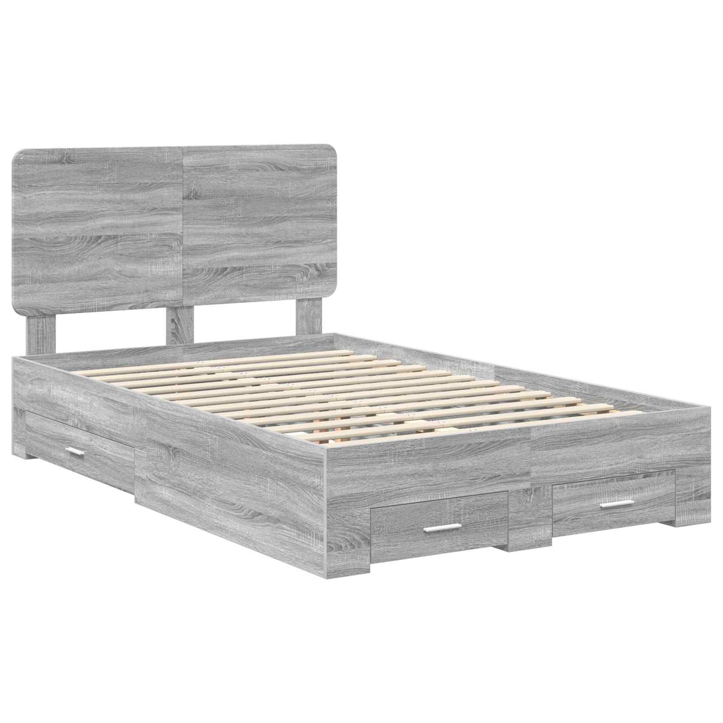 Struttura del letto con testiera Grigio Sonoma 135 x 190 cm | homemem39