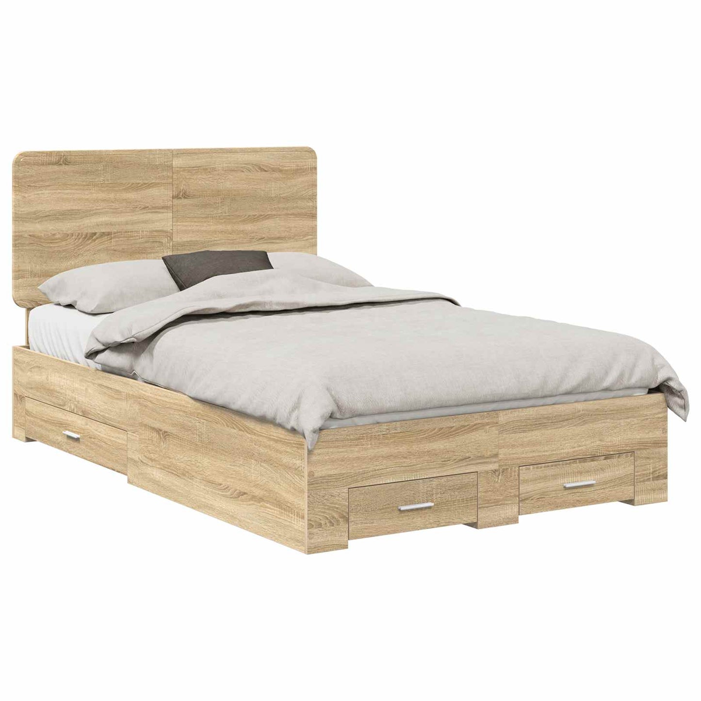 Struttura del letto con testiera Rovere Sonoma 120 x 200 cm | homemem39