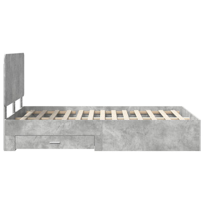 Struttura del letto con testiera Grigio cemento 120 x 200 cm | homemem39