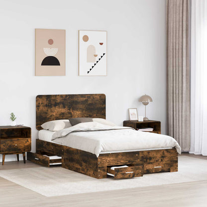 Struttura del letto Rovere fumé 120 x 200 cm Legno multistrato | homemem39