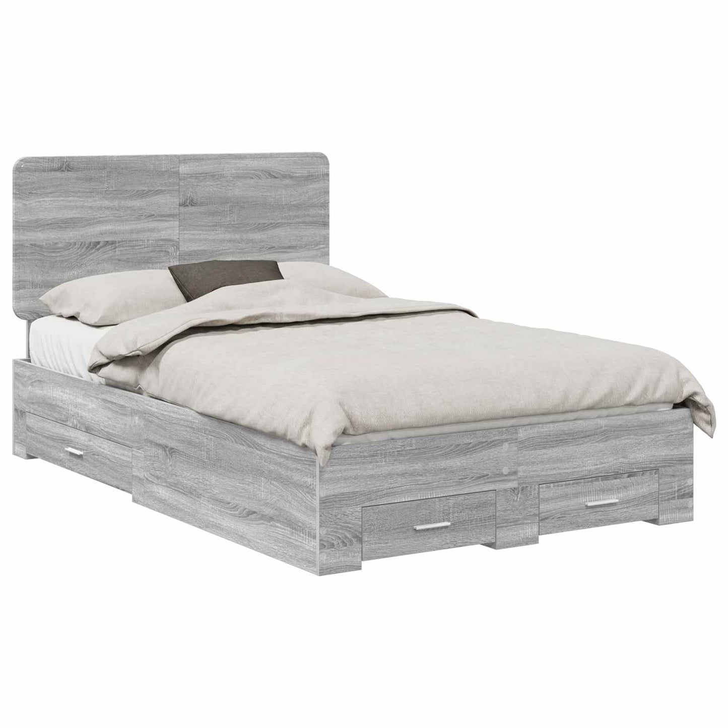 Struttura del letto con testiera Grigio Sonoma 120 x 200 cm | homemem39