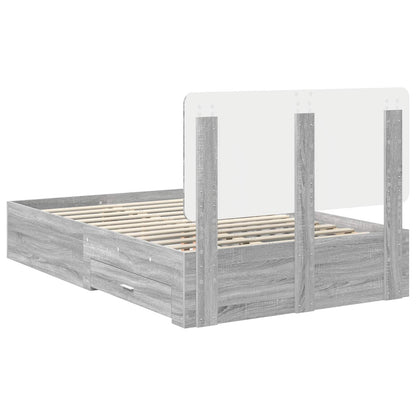 Struttura del letto con testiera Grigio Sonoma 120 x 200 cm | homemem39