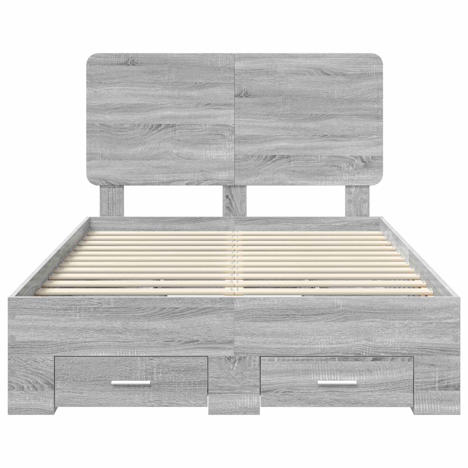Struttura del letto con testiera Grigio Sonoma 120 x 200 cm | homemem39
