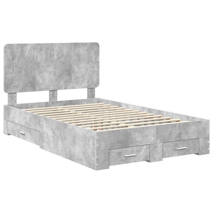 Struttura del letto con testiera Grigio cemento 120 x 190 cm | homemem39