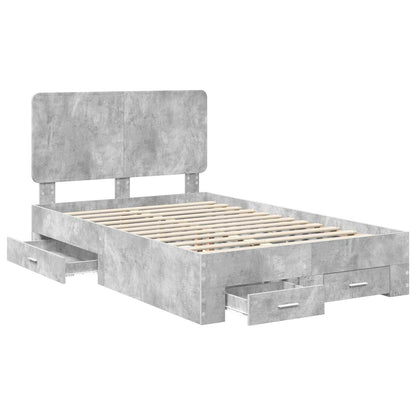 Struttura del letto con testiera Grigio cemento 120 x 190 cm | homemem39