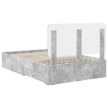Struttura del letto con testiera Grigio cemento 120 x 190 cm | homemem39