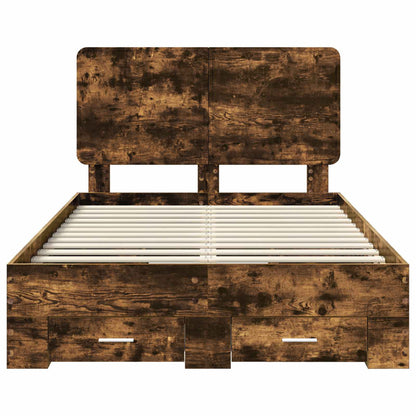 Struttura del letto Rovere fumé 120 x 190 cm Legno multistrato | homemem39