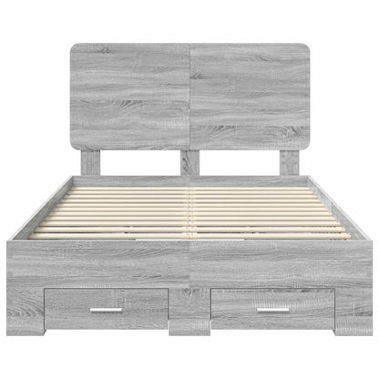 Struttura del letto con testiera Grigio Sonoma 120 x 190 cm | homemem39