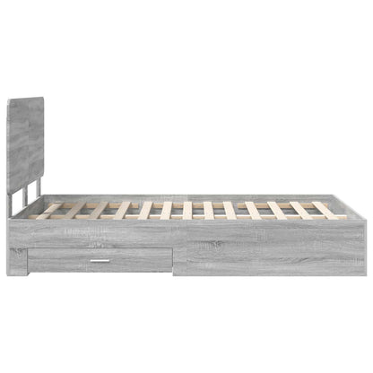 Struttura del letto con testiera Grigio Sonoma 120 x 190 cm | homemem39