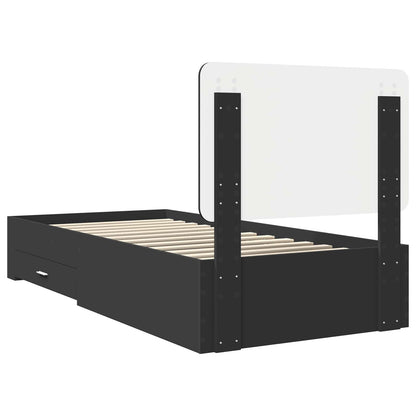 Struttura del letto Nero 100 x 200 cm Legno multistrato | homemem39