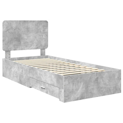 Struttura del letto con testiera Grigio cemento 100 x 200 cm | homemem39