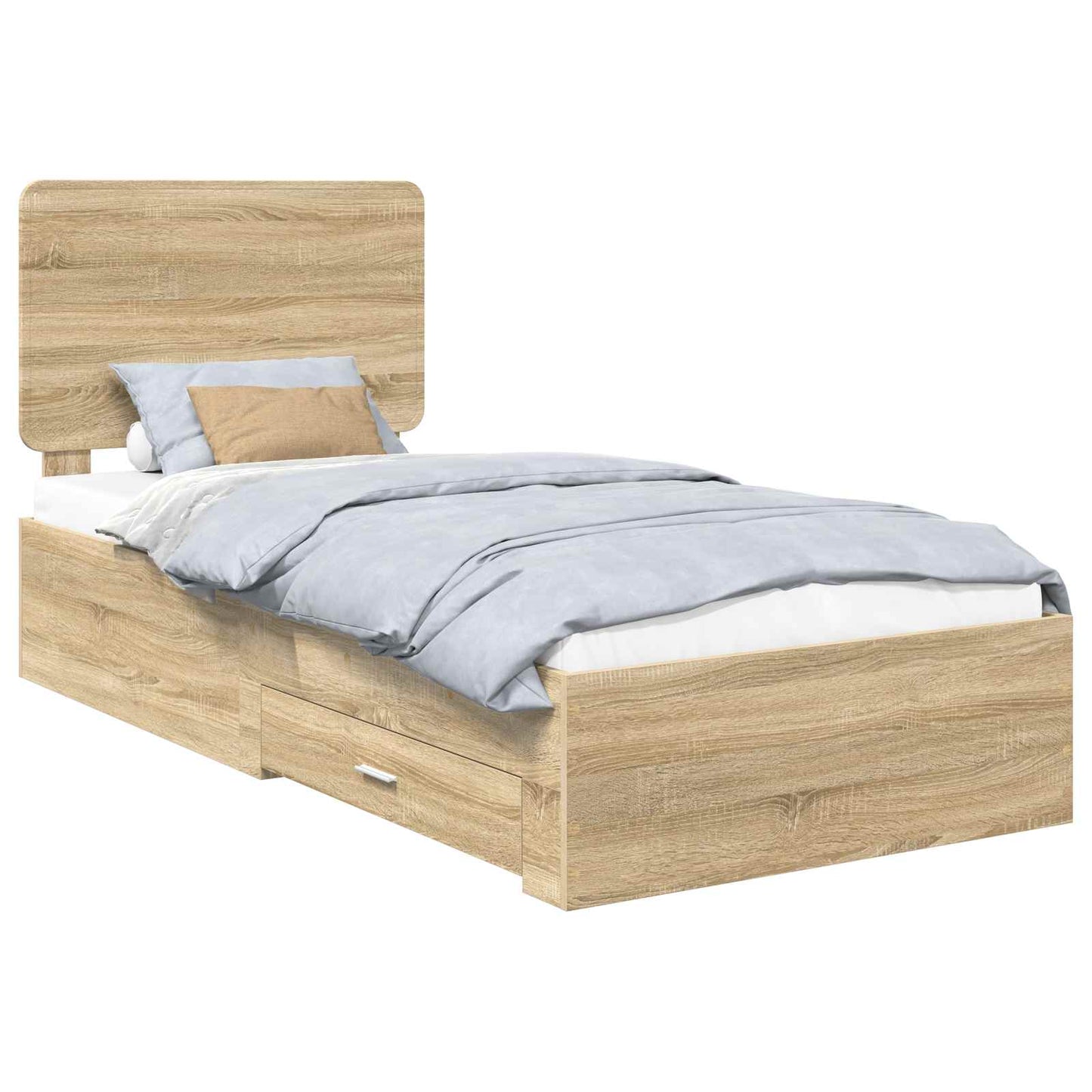 Struttura del letto Rovere Sonoma 90 x 200 cm Legno multistrato | homemem39