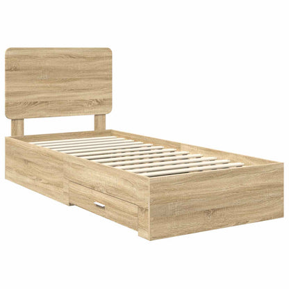 Struttura del letto Rovere Sonoma 90 x 200 cm Legno multistrato | homemem39