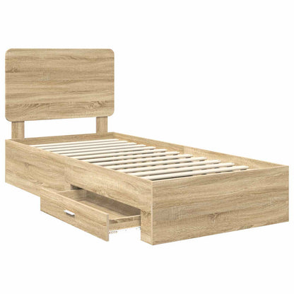 Struttura del letto Rovere Sonoma 90 x 200 cm Legno multistrato | homemem39