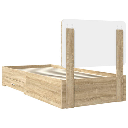 Struttura del letto Rovere Sonoma 90 x 200 cm Legno multistrato | homemem39