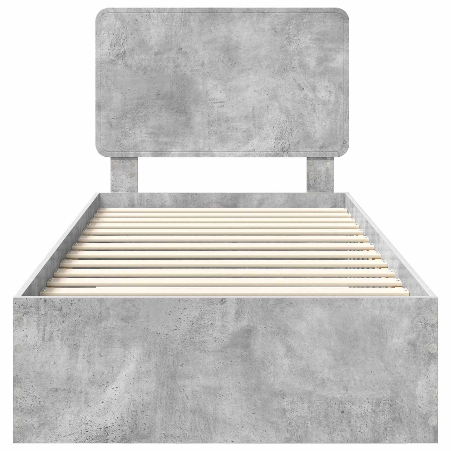 Struttura del letto con testiera Grigio cemento 90 x 200 cm | homemem39