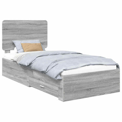 Struttura del letto Grigio Sonoma 90 x 200 cm Legno multistrato | homemem39