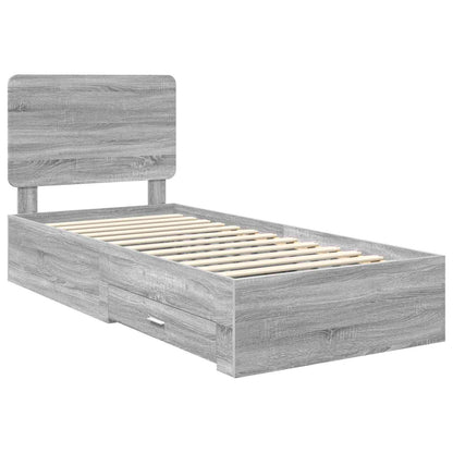 Struttura del letto Grigio Sonoma 90 x 200 cm Legno multistrato | homemem39