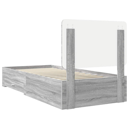 Struttura del letto Grigio Sonoma 90 x 200 cm Legno multistrato | homemem39