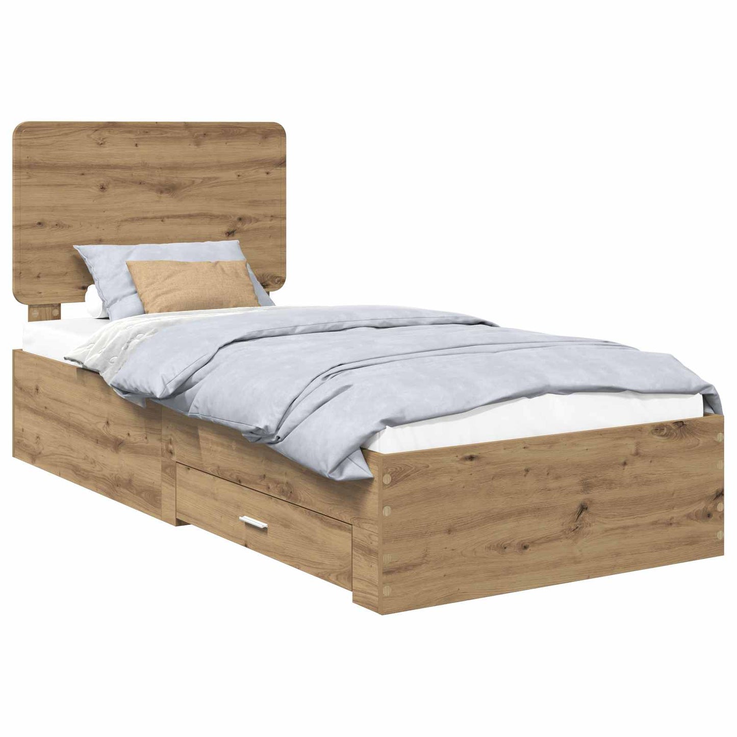 Struttura del letto con cassetto Rovere artigianale 90 x 200 cm | homemem39