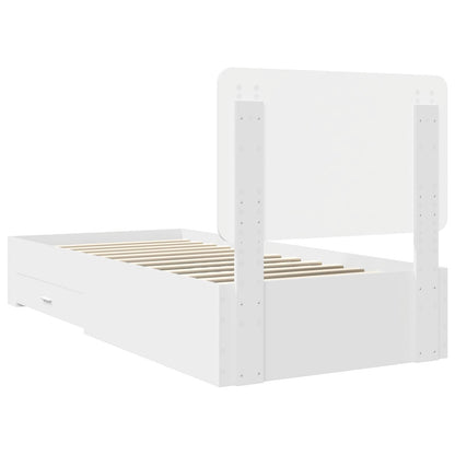 Struttura del letto Bianco 90 x 190 cm Legno multistrato | homemem39