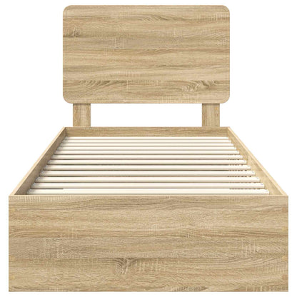 Struttura del letto Rovere Sonoma 90 x 190 cm Legno multistrato | homemem39