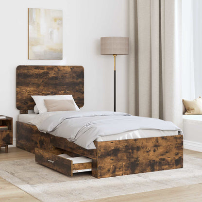Struttura del letto Rovere fumé 90 x 190 cm Legno multistrato | homemem39